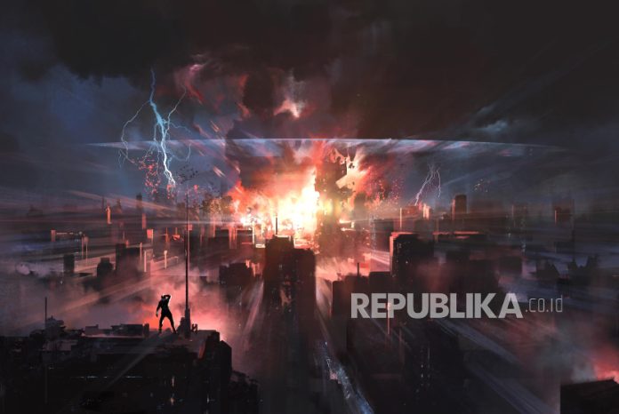 Armageddon Akan Lebih Dahsyat dari Perang Dunia Ilustrasi Kiamat. Perang Armageddon merupakan salah satu tanda kiamat besar.